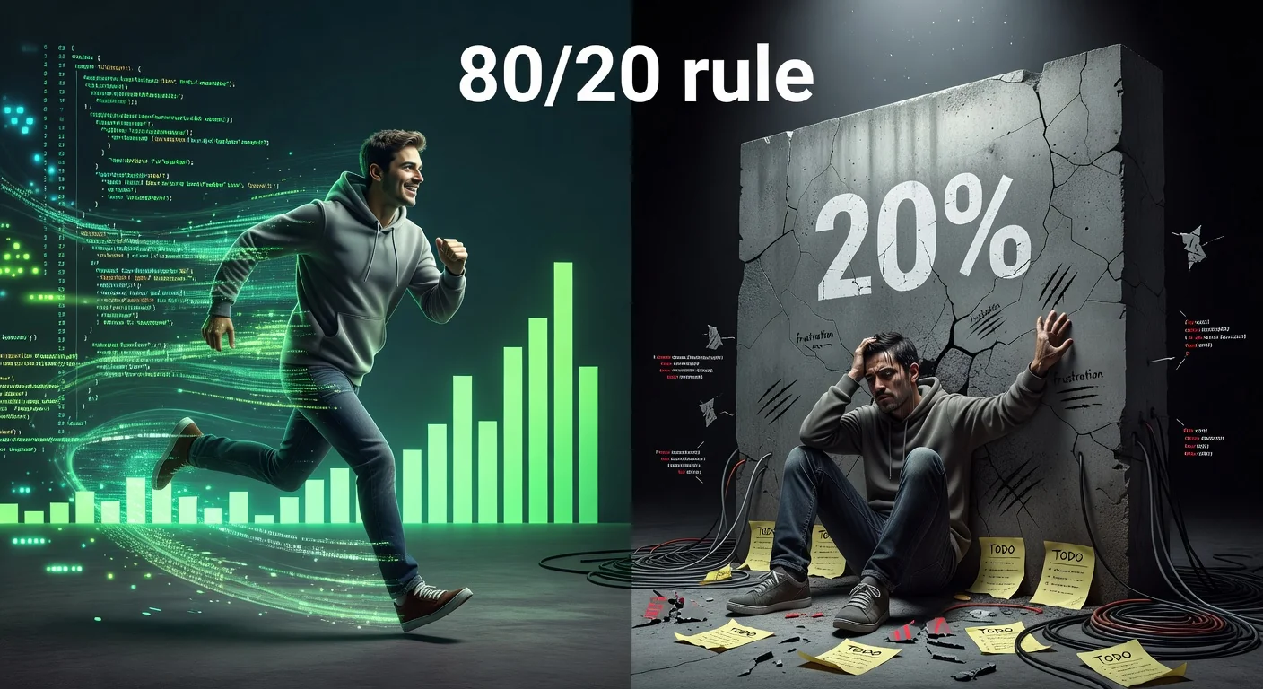 The 80/20 wall — sprinting through 80% then hitting the wall at 20%
